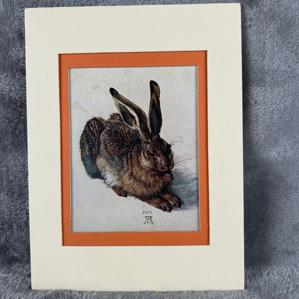 Albrecht Durer The Hare Matted Art Print 1446 Rabbit Nature Illustration
6x8 in
